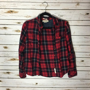 H&M L.O.G.G. Red Blue Flannel Plaid Shirt